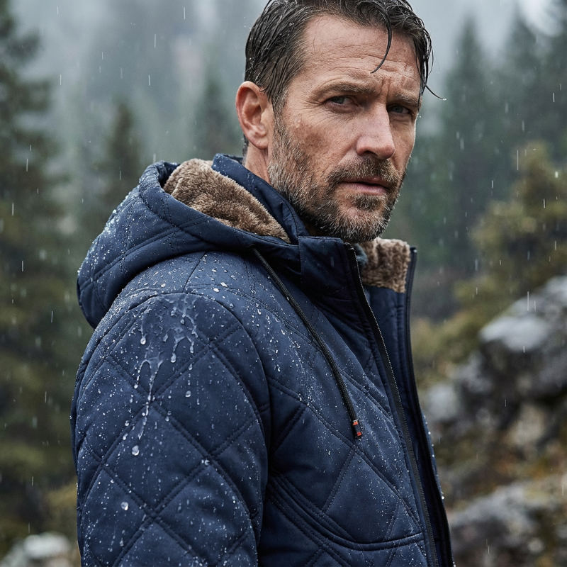 WinterWohl™ Warme Herrenjacke mit Kapuze und Plüschfutter