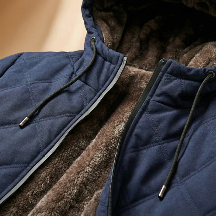 WinterWohl™ Warme Herrenjacke mit Kapuze und Plüschfutter
