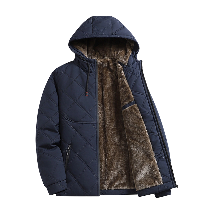WinterWohl™ Warme Herrenjacke mit Kapuze und Plüschfutter