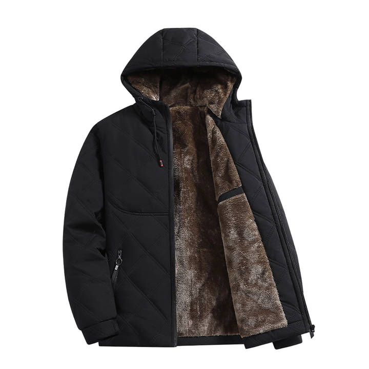 WinterWohl™ Warme Herrenjacke mit Kapuze und Plüschfutter