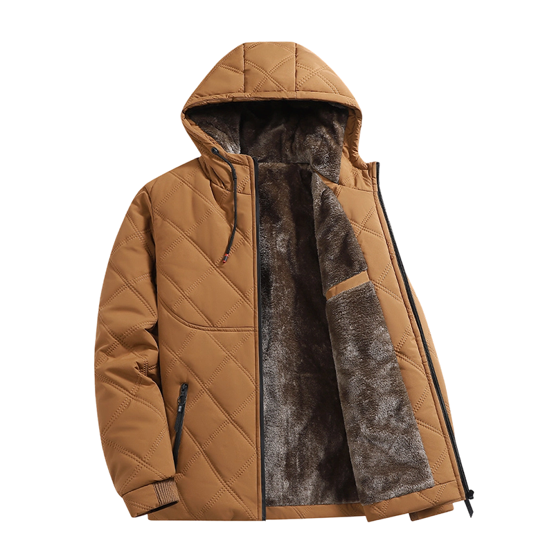 WinterWohl™ Warme Herrenjacke mit Kapuze und Plüschfutter