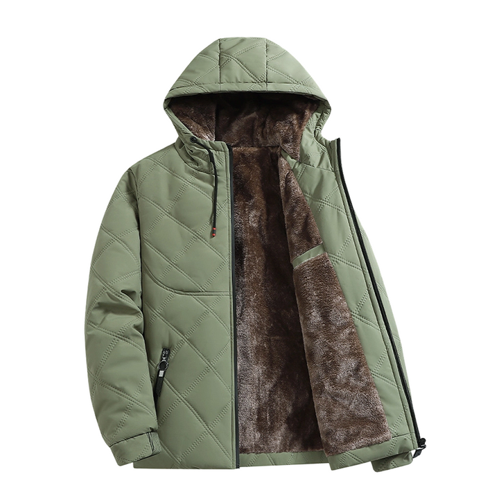 WinterWohl™ Warme Herrenjacke mit Kapuze und Plüschfutter