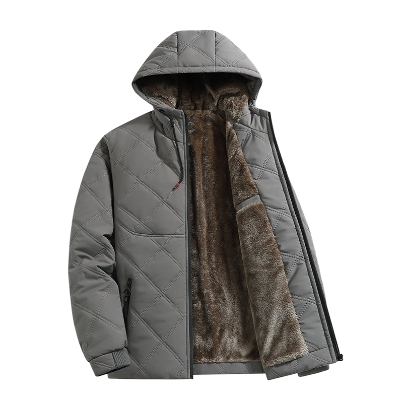 WinterWohl™ Warme Herrenjacke mit Kapuze und Plüschfutter