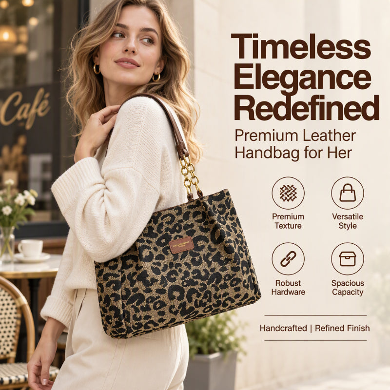 LeoEleganz™ Geräumige Schultertasche mit Leopardenmuster