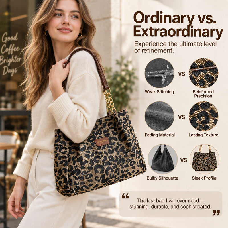 LeoEleganz™ Geräumige Schultertasche mit Leopardenmuster
