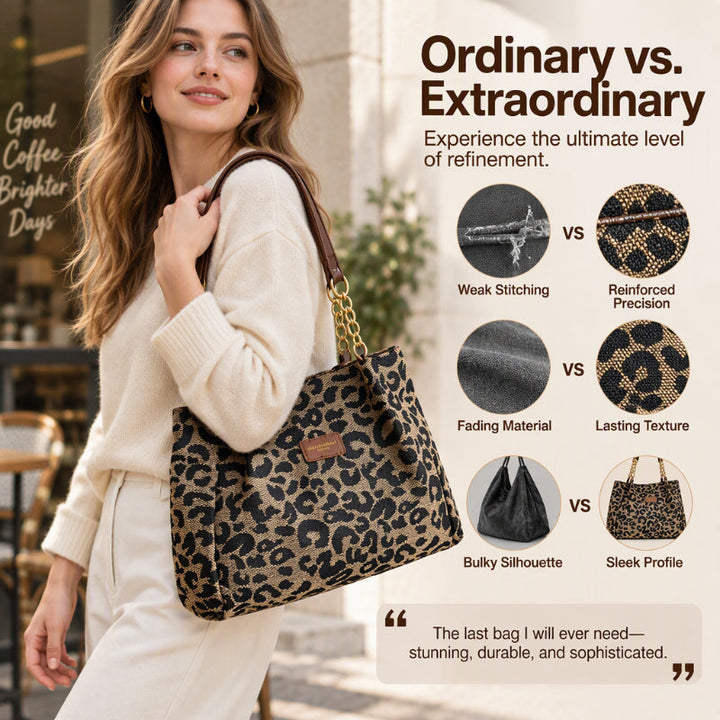 LeoEleganz™ Geräumige Schultertasche mit Leopardenmuster