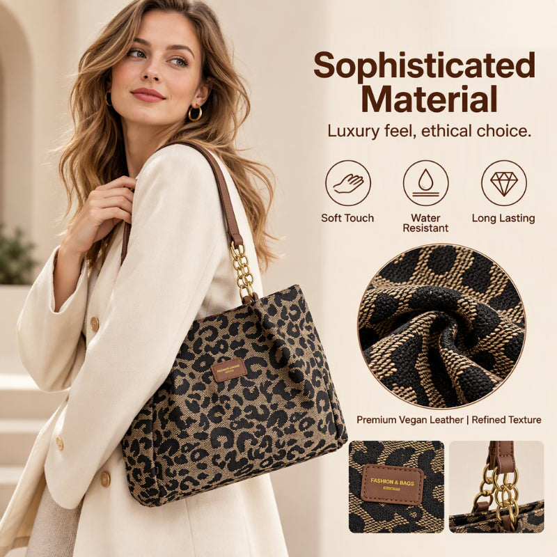 LeoEleganz™ Geräumige Schultertasche mit Leopardenmuster