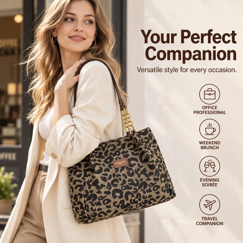 LeoEleganz™ Geräumige Schultertasche mit Leopardenmuster