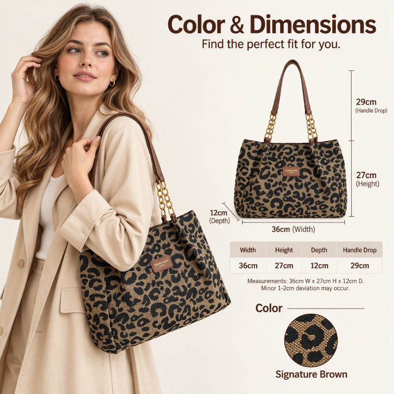 LeoEleganz™ Geräumige Schultertasche mit Leopardenmuster