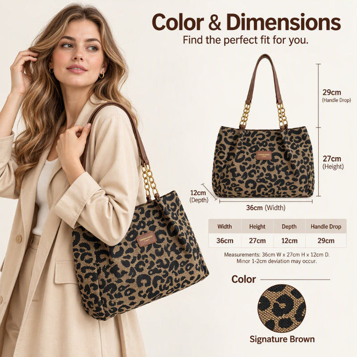 LeoEleganz™ Geräumige Schultertasche mit Leopardenmuster