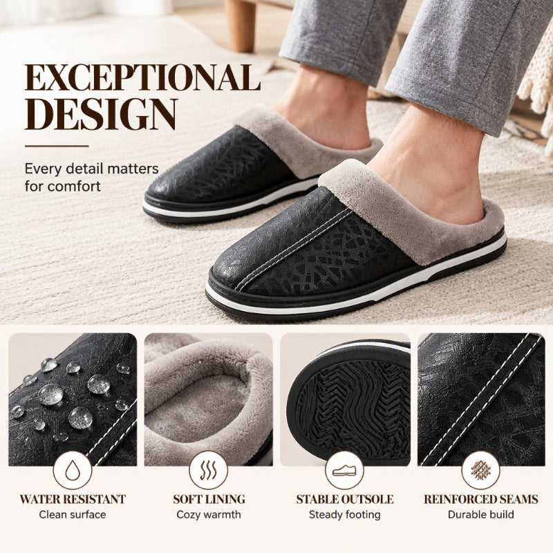 SolaStep™ Wasserdichte Herren Winter-Hausschuhe