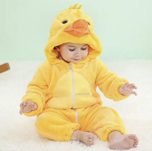 Strampler für Babys | Baby Fleece Overall | Tier Onesie | Wolklin