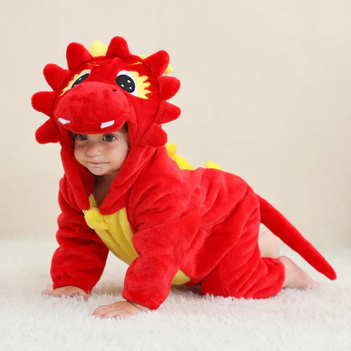 Strampler für Babys | Baby Fleece Overall | Tier Onesie | Wolklin