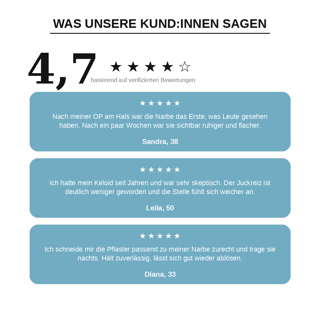 NarbenSanft™ Silikon-Narbenpflaster