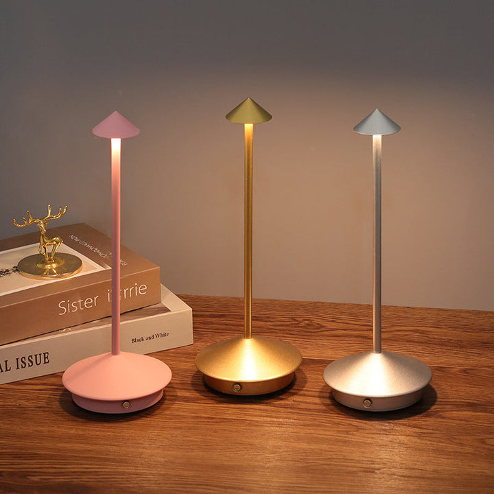 Tischleuchte mit Akku | Kabellose Tischlampe | Dimm­bare Lampe mit Touch | Lunelle