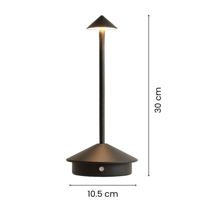 Tischleuchte mit Akku | Kabellose Tischlampe | Dimm­bare Lampe mit Touch | Lunelle