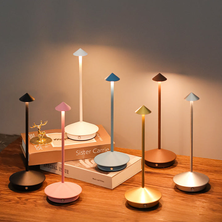 Tischleuchte mit Akku | Kabellose Tischlampe | Dimm­bare Lampe mit Touch | Lunelle