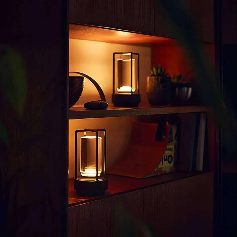 Tischleuchte mit Akku | Moderne LED Tischlampe | Laterne Lampe | NordicLicht