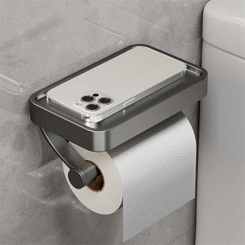 Toilettenpapierhalter aus Edelstahl | Klopapierhalter mit Stauraum | WC Rollenhalter | Rollix