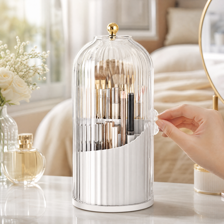 PinselGlanz™ Eleganter Make-up-Pinsel-Organizer mit Staubschutz