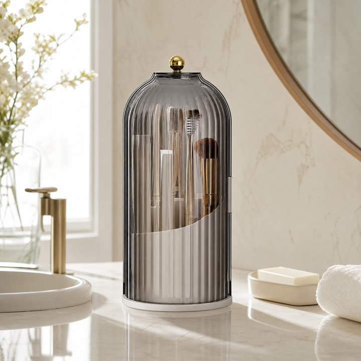 PinselGlanz™ Eleganter Make-up-Pinsel-Organizer mit Staubschutz