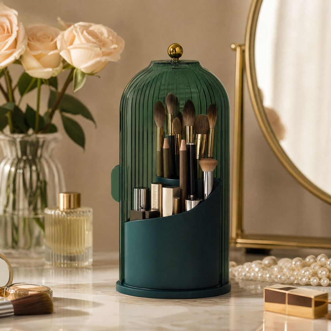 PinselGlanz™ Eleganter Make-up-Pinsel-Organizer mit Staubschutz