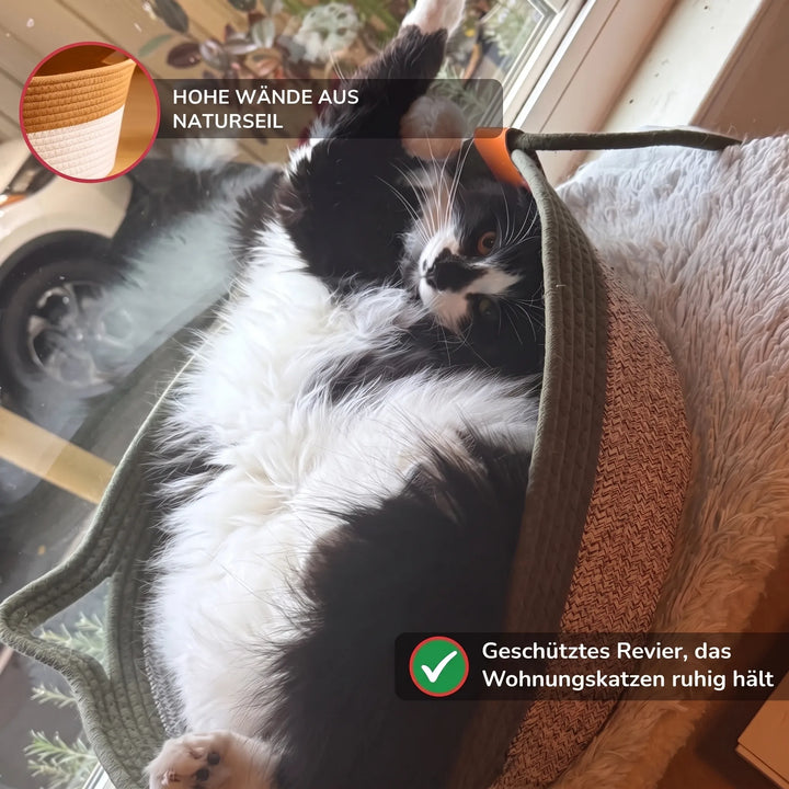 KatzenNest™ Geflochtener Seilkorb für Katzen