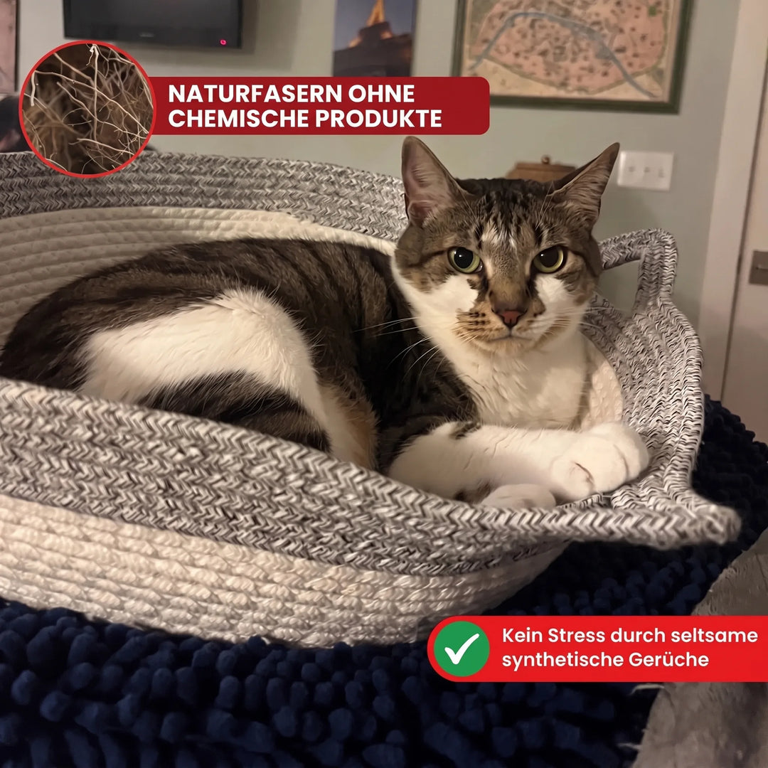 KatzenNest™ Geflochtener Seilkorb für Katzen
