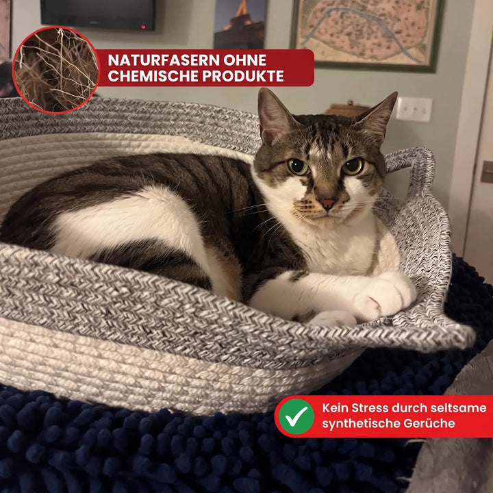 KatzenNest™ Geflochtener Seilkorb für Katzen