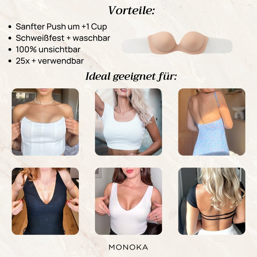 UnsichtForm™ Trägerloser Push-up-Klebe-BH