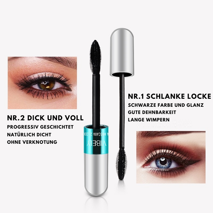 Vibely™ – 4D Wimperntusche aus Seidenfasern für voluminöse, lange & geschmeidige Wimpern [1 + 1 Gratis]
