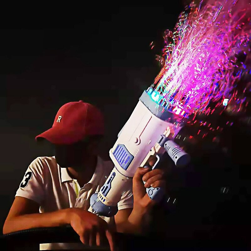 BubbleBoom Blaster | 69 Düsen | LED-Lichteffekte | Inkl. Zubehör