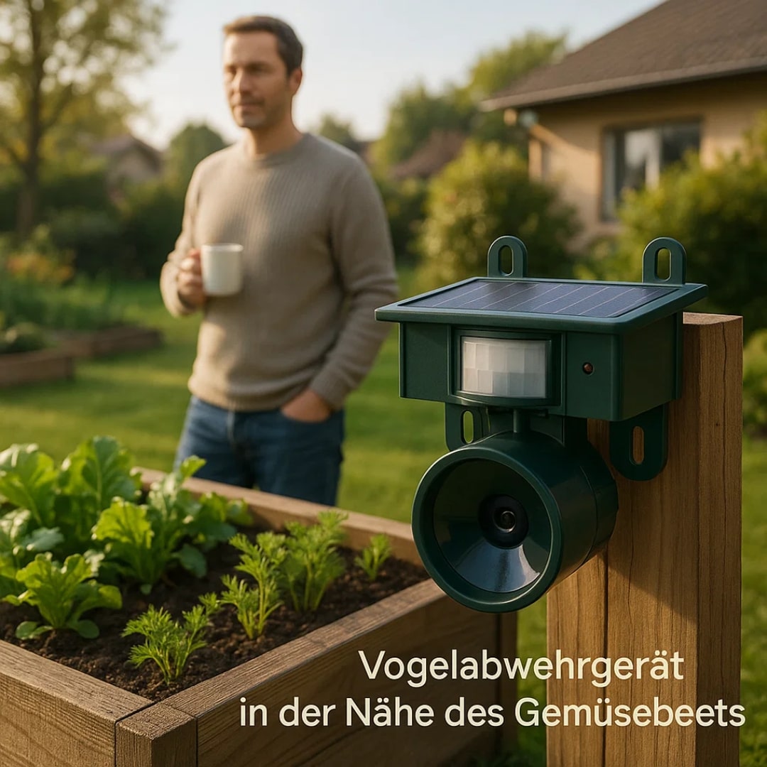 Tauben vertreiben von Balkon & Garten | Vogelabwehr Gerät | VogelBlock
