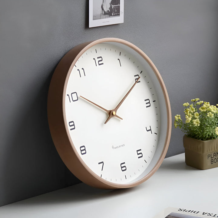 Wanduhr aus Holz | Moderne Uhr für Wohnzimmer | Nordische Design Wanduhr | NordUhr