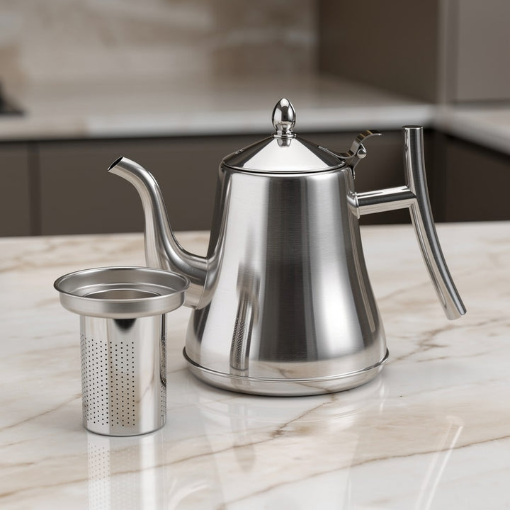 Wasserkocher mit Filter aus Edelstahl | Wasserkessel mit Sieb | Teekocher | Stahlia