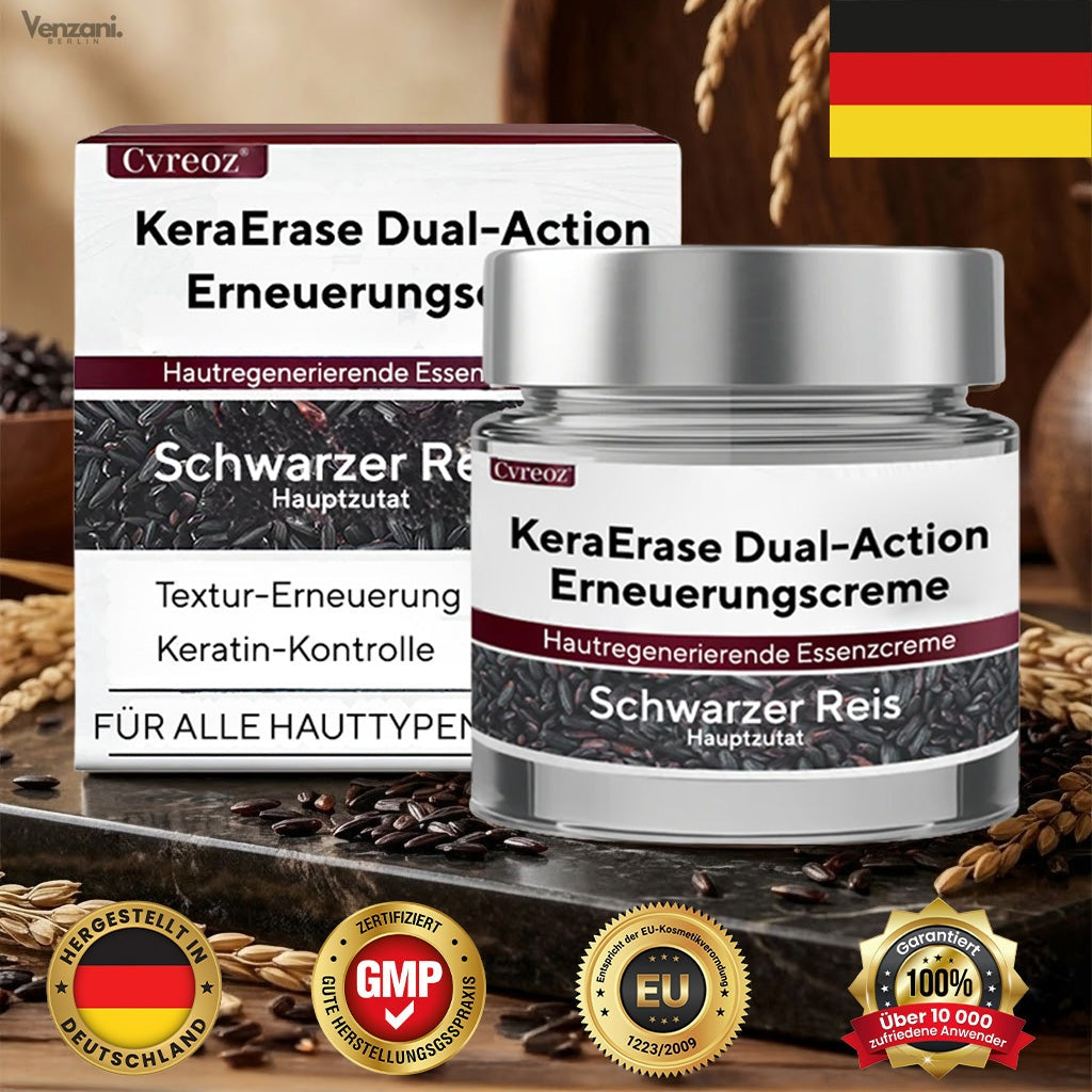 Cvreoz® KeraErase Dual-Action Erneuerungscreme - Die Kraft aus Schwarzem Reis gegen raue Stellen