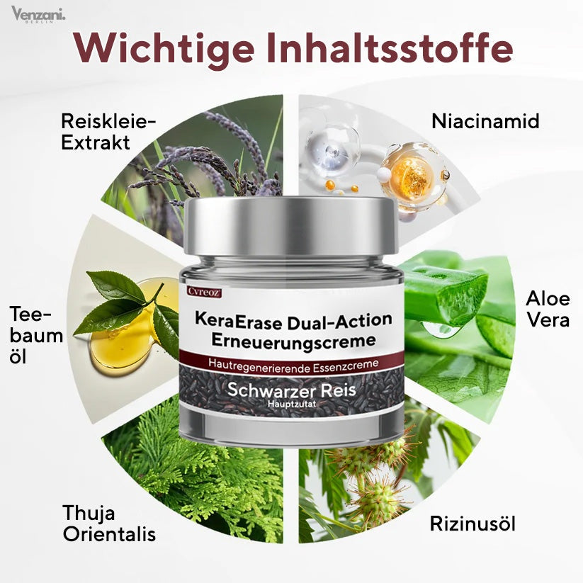 Cvreoz® KeraErase Dual-Action Erneuerungscreme - Die Kraft aus Schwarzem Reis gegen raue Stellen