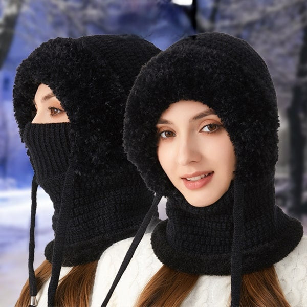 KopfWärme™ 4-in-1 Gefütterte Wintermütze mit Gesichtsschutz