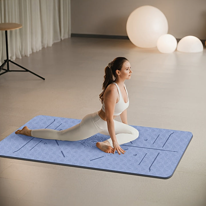 Yogamatte mit Körperausrichtungssystem | Rutschfeste Gymnastikmatte | Sportmatte | Aligna
