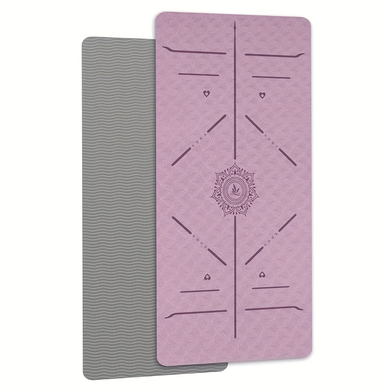 Yogamatte mit Körperausrichtungssystem | Rutschfeste Gymnastikmatte | Sportmatte | Aligna