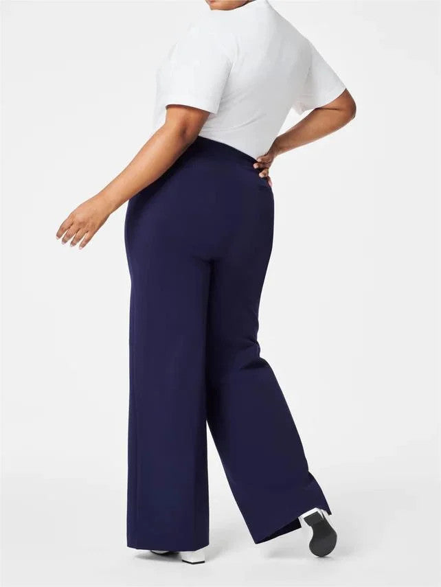 StilVogue | Hohe-Taille Marlenehose mit Knopfdetails