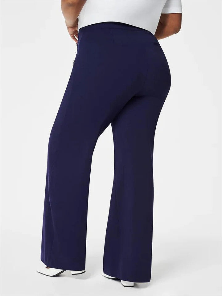 StilVogue | Hohe-Taille Marlenehose mit Knopfdetails