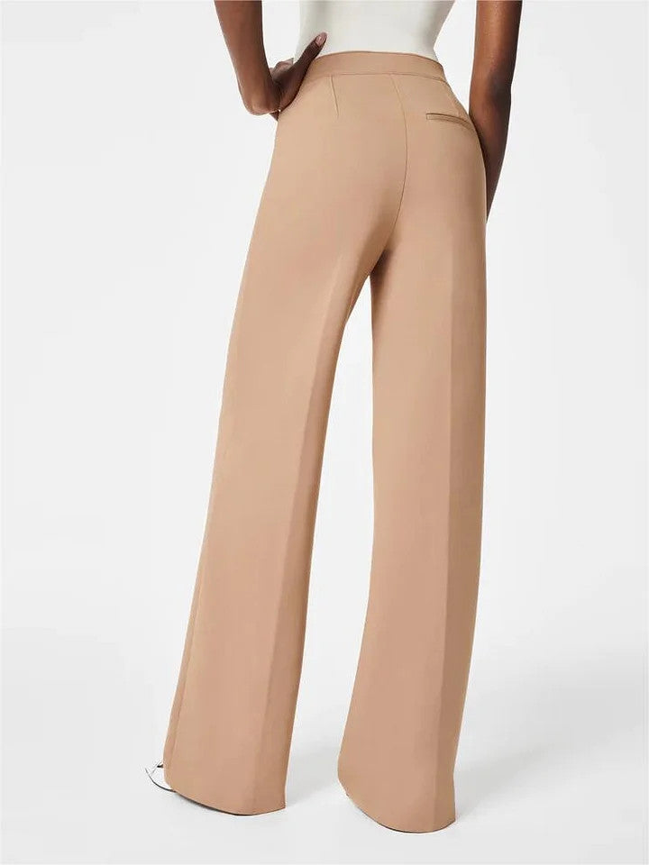 StilVogue | Hohe-Taille Marlenehose mit Knopfdetails