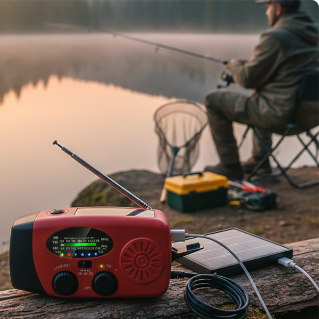 NotfallKraft™ Solar-Kurbelradio mit Taschenlampe & SOS-Funktion