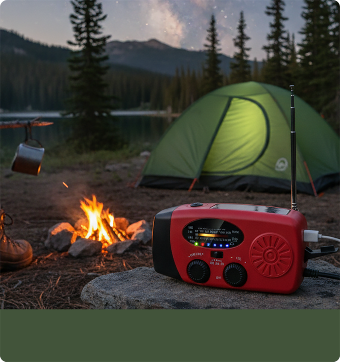 NotfallKraft™ Solar-Kurbelradio mit Taschenlampe & SOS-Funktion