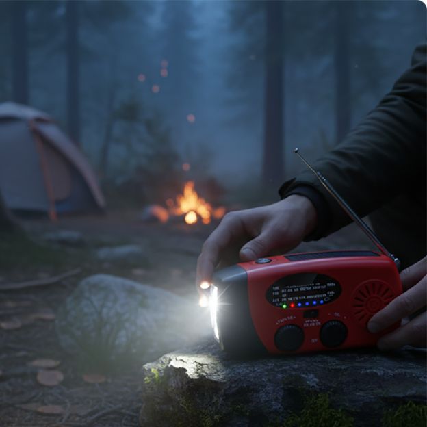 NotfallKraft™ Solar-Kurbelradio mit Taschenlampe & SOS-Funktion