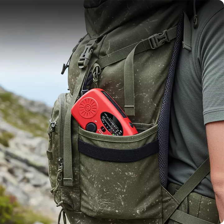 NotfallKraft™ Solar-Kurbelradio mit Taschenlampe & SOS-Funktion